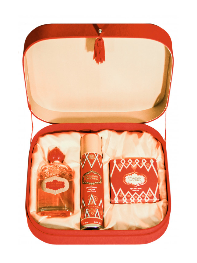 Другое Новая Заря Набор Красная Москва: парфюмерная вода 50 мл, дезодорант 75 мл, мыло 50 г для женщин